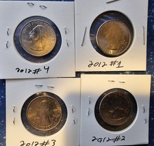 Lot of 4 2012 US Quarters America the Beautiful ATB