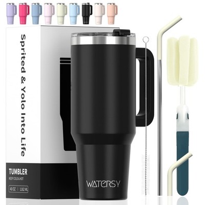 40 oz Tumbler with Handle,Tumbler with Lid and Straw,Double Wall Insulated Cu...