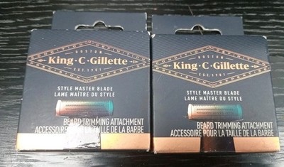 2× KING C GILLETTE Style Master 4D Blade Trimming Attachment Refills, NO TARIFF 