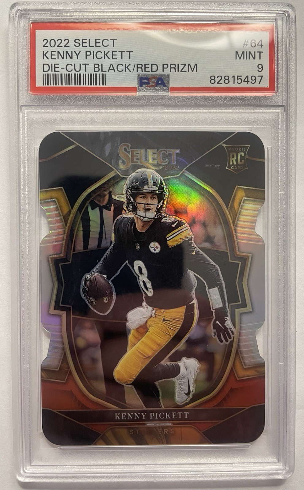 2022 Panini Select Kenny Pickett #64 Black & Red Prizm Die-Cut (RC) PSA 9