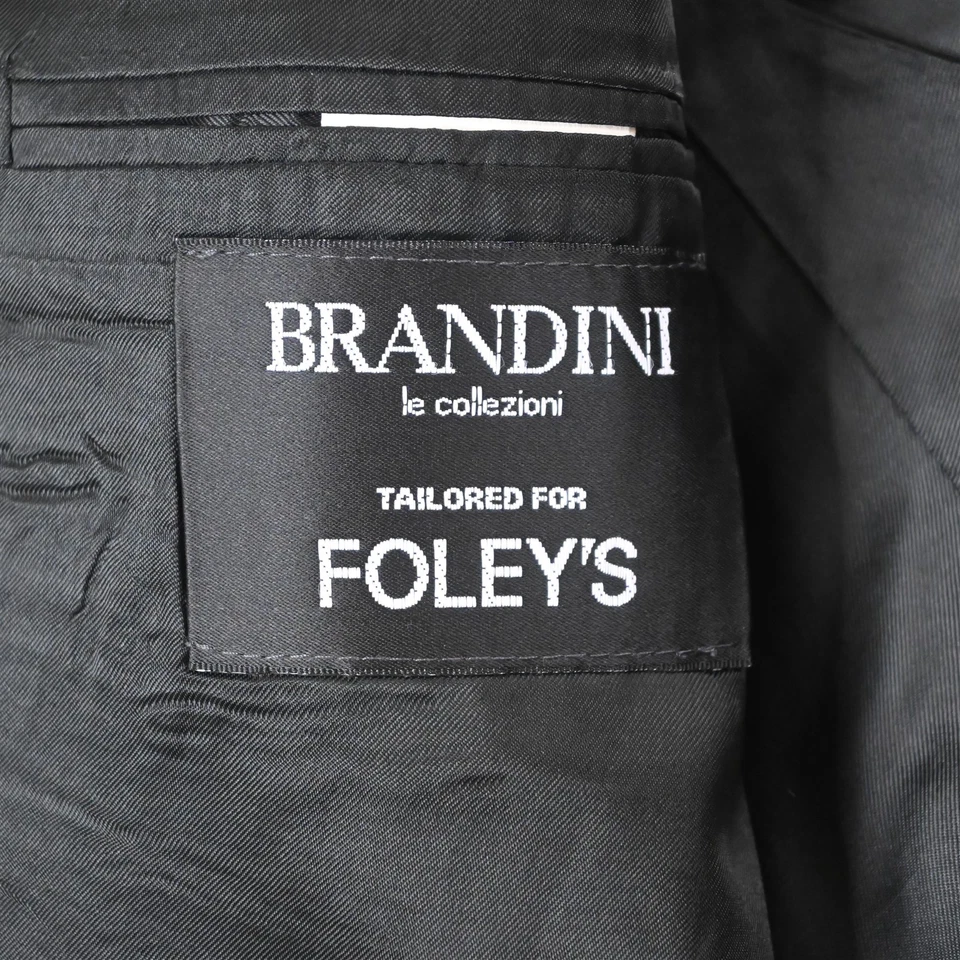 De Colección Brandini 2000s Y2K Boxy 40R 32x32 Gris 100% Lana Hombres Chaqueta Pantalones Traje Foto 4 de 4