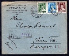 ROMANIA Sighisoara 1934 Registered Cover to Austria