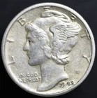 1942-D 10C Mercury Dime SHARP DETAILS AU-MS (#8468)
