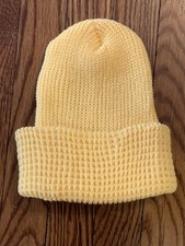 Vintage Knit Winter Hat - Yellow - Unisex