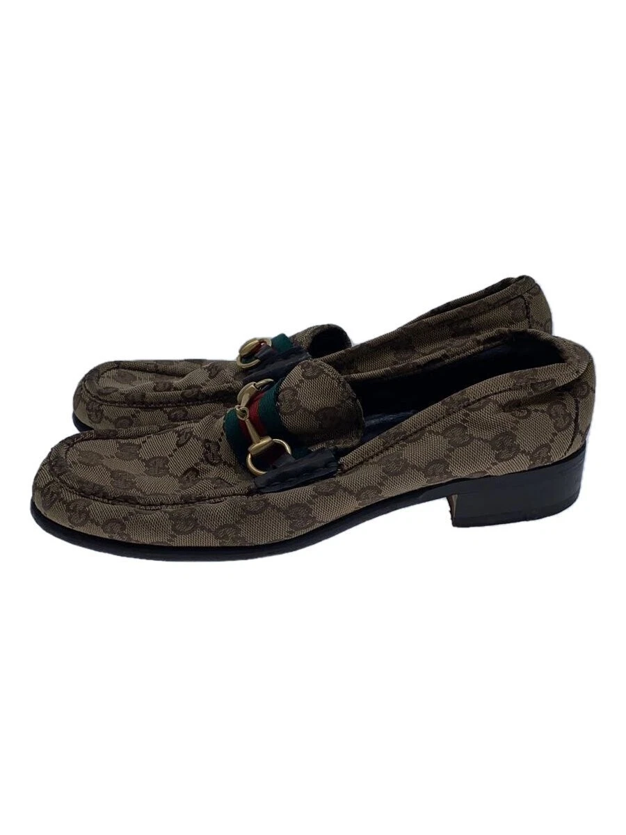 Mocassins Gucci Bit 42 toile marron signature shellline occasion
