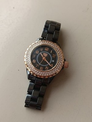 Armada Nueva Damenuhr Schwarz und Roségold mit Zirkonia - Elegant