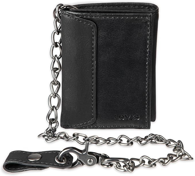 Levi's Men's Trifold Wallet Sleek Slim ID Window Credit Card