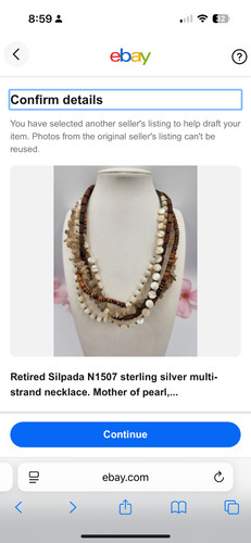 Retired Silpada N1507 sterling silver multi-strand necklace. Mother of pearl,...