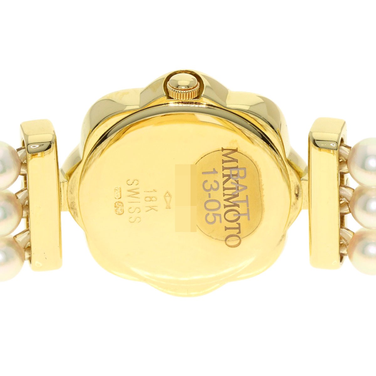 MIKIMOTO Pearl watch Pearl Diamond Watches 052-105 K18 Yellow Gold