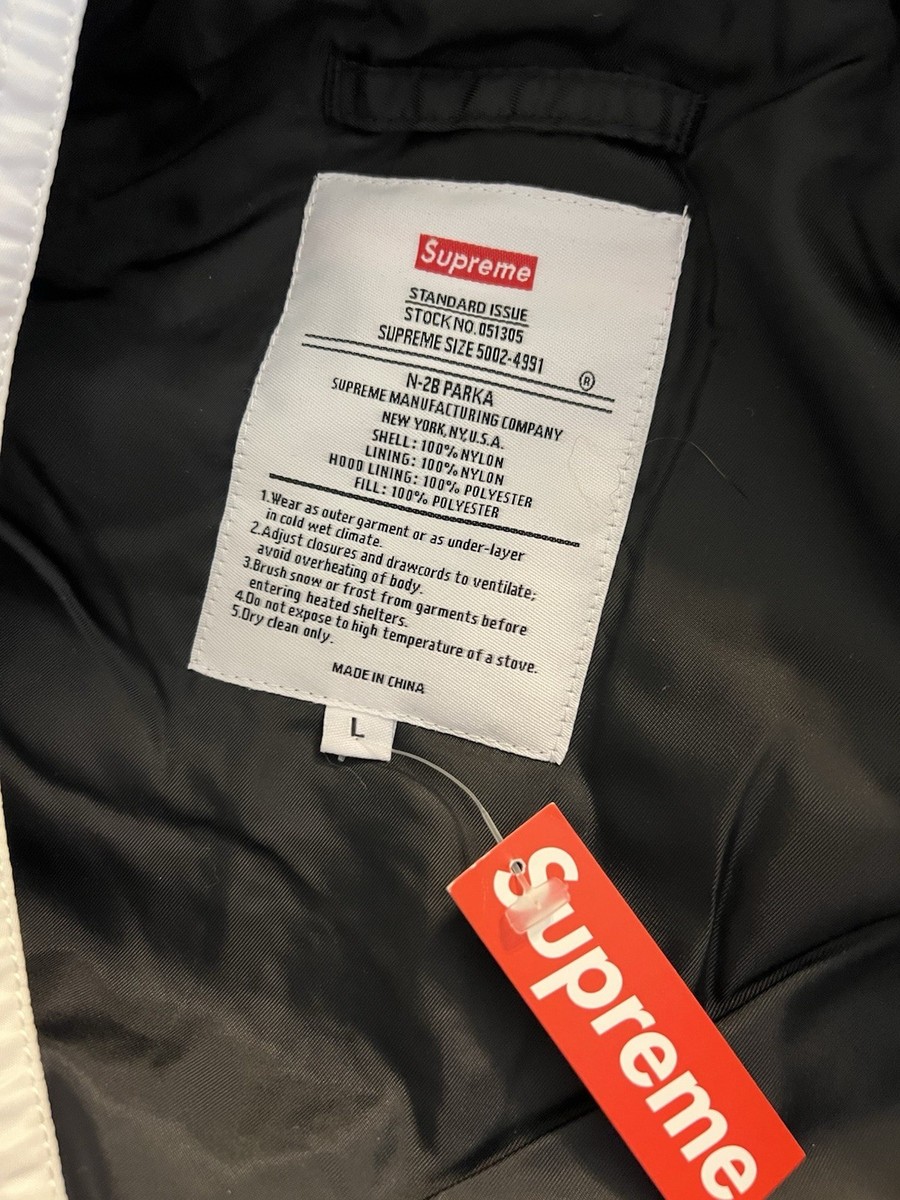 FW14 SUPREME FLIGHT SATIN N-2B Parka Jacket White L | eBay