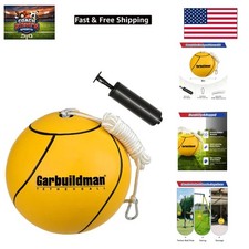 Complete 8" Tetherball Kit: Portable Rubber Ball, Rope  Pump for Kids  Adults