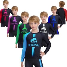 Kids Boys T-shirt Sweatshirt Tees Competition Tops Running Round Neck Training