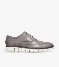Cole Haan Men's ZeroGrand Wingtip Oxford, Ironstone/Egret, C37342, 8 W