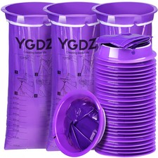 30 Pack Purple Disposable Emesis Bags for Travel, Motion Sickness, Aircraft, ...