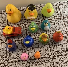 Lot of 12 Assorted Rubber Ducks Jeep Lovers Dragon Hippie Owl Graduate One Eyed