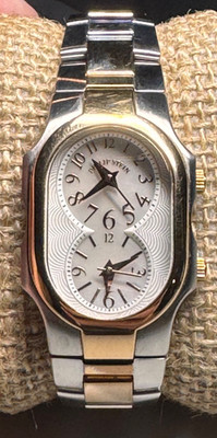 Philip Stein Signature Large Dual Time Watch- Rose Gold 