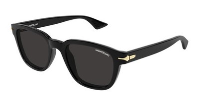Montblanc MB0302S 001 Black Black Grey - Elegante Acetat Sonnenbrille