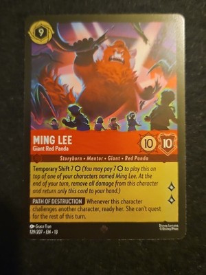 Disney Lorcana TCG Ming Lee - Giant Red Panda 129/207 Super Rare Foil Attack Of