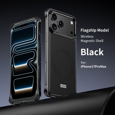 Für iPhone 17 Pro Max 16 15 Metal Rahmenlos Hülle Magnetic PU-Leder Cover Etuis