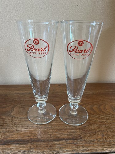 Vintage Pearl XXX Lager Beer Glasses, Pilsner Glasses, Set Of 2