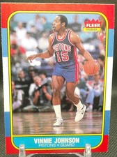 1986-87  Fleer Basketball Vinnie Johnson #56 