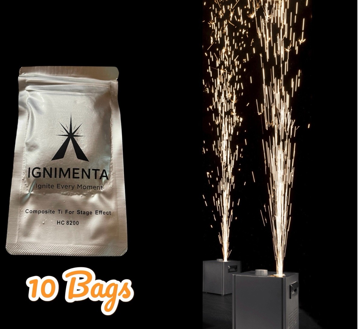 10 Bags Ignimenta Indoor Cold Spark Ti Powder HC 8200 Stage Effect