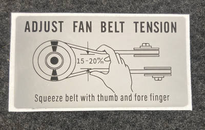 Reproduktion Aufkleber ''Fan Belt Tension anpassen'' - Oldtimer Honda -Civic-