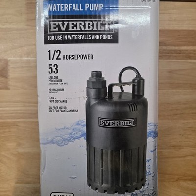 Everbilt 1/2 HP Waterfall Utility Pump 53 GPM New