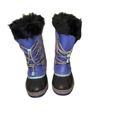 Sorel Youth Joan Of Arctic Waterproof Leather Boots Purple Lotus Sky Blue 3