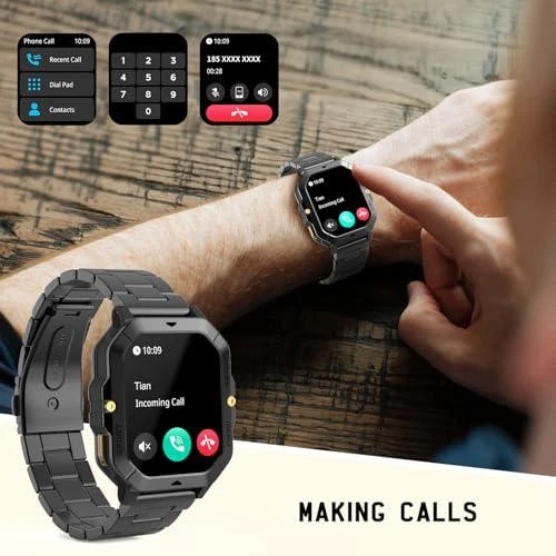 Smart Watch Men Make Calls 2.02" HD Touch Screen, 100+ Sports Modes Waterproof - Image 2 of 4