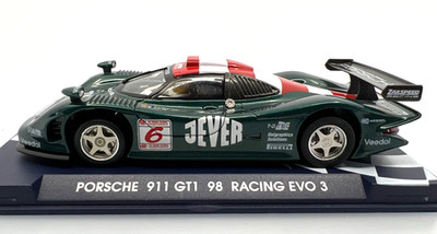 FLY 103 PORSCHE 911 GT1 98 Green JEVER #6 FLY RACING EVO-3 1/32 Slot Car - MINT