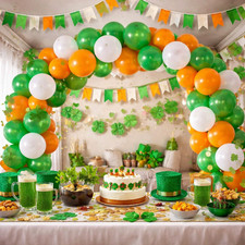 St Patricks Day Balloons Green White Orange Ireland Irish Pub Party Decorations
