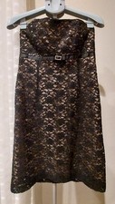 Nine West Vintage Dress Size 12 Strapless Lace Overlay Mini