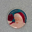 1992 Season's Greeting's Christmas 1 oz. .999 Silver Round TM Enameled