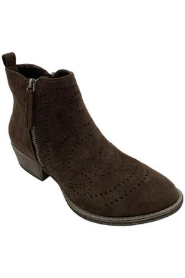 Very G Women's Lisette 2 Zip Heeled Ankle Boot Chocolate