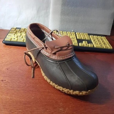 NEW ! L.L. Bean Boots Rubber Moc Low Leather Men Shoe Sz7 W Made