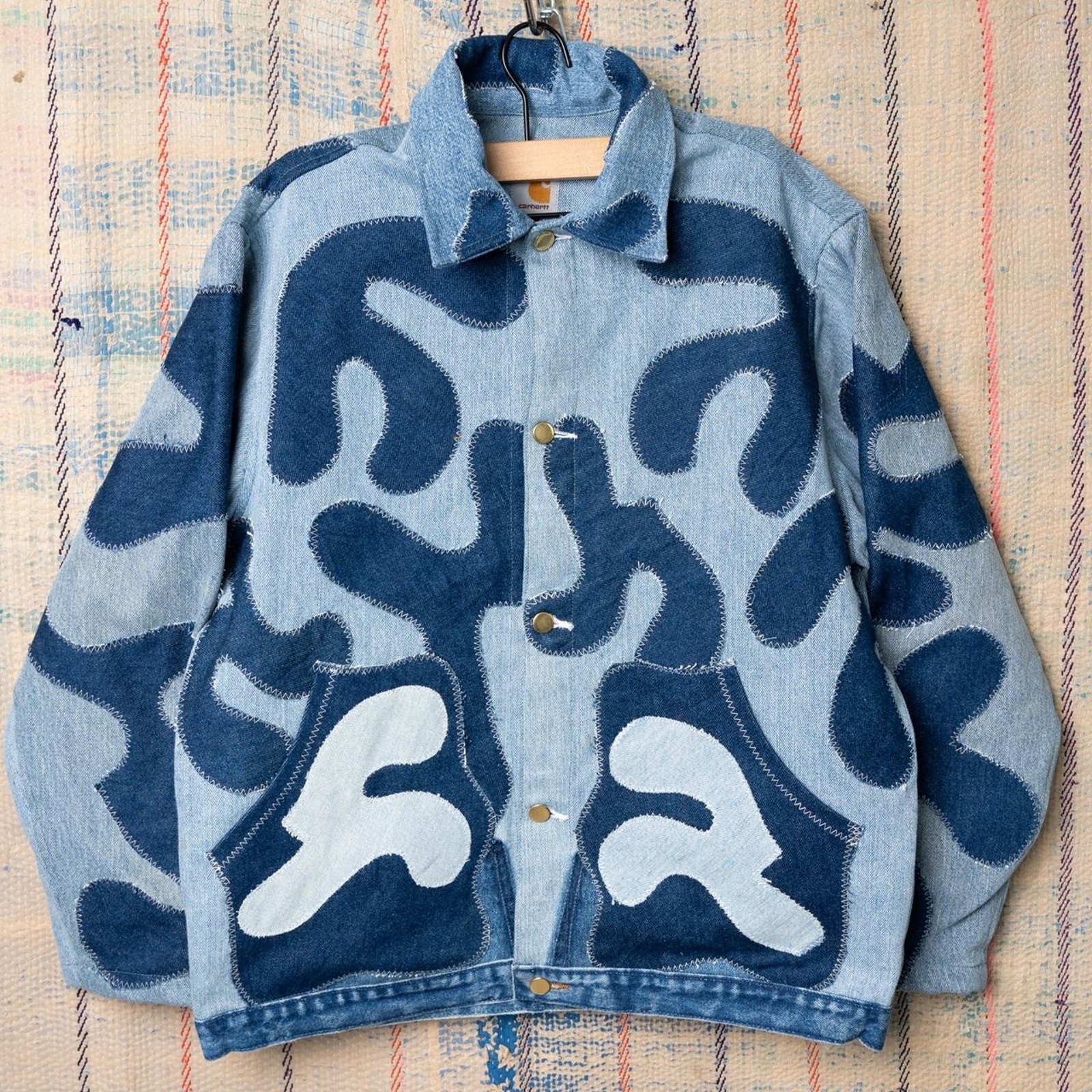 Custom Upcycled patchwork denim jacket - image 1