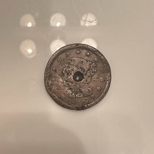 1847 1C BN Braided Hair Cent - Picture 1 of 2