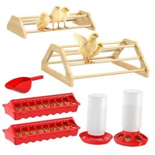 7-in-1 Chicken Brooder Box for Chick Starter Kit, Includes Red  Wood Color