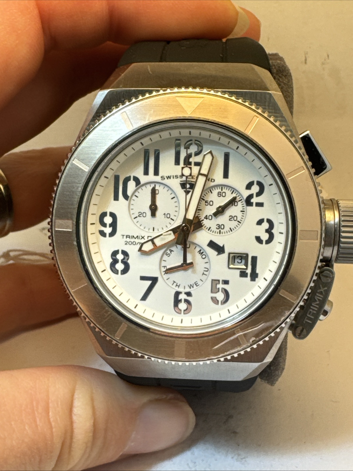 Swiss Legend Men's 'Trimix Diver' Swiss Quartz Stainless Steel Watch 13844-R9