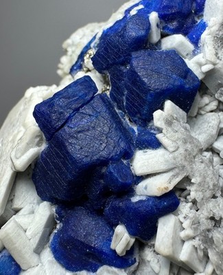 303 Grams Top Blue Lazurite Crystals Bunch On Forsterite Crystals Bunch @AFG