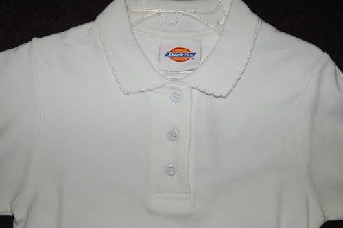 NWT Girls DICKIES Uniform Picot Polo Shirt Red or White Size Large 14/16 LQQK FS - Picture 6 of 6