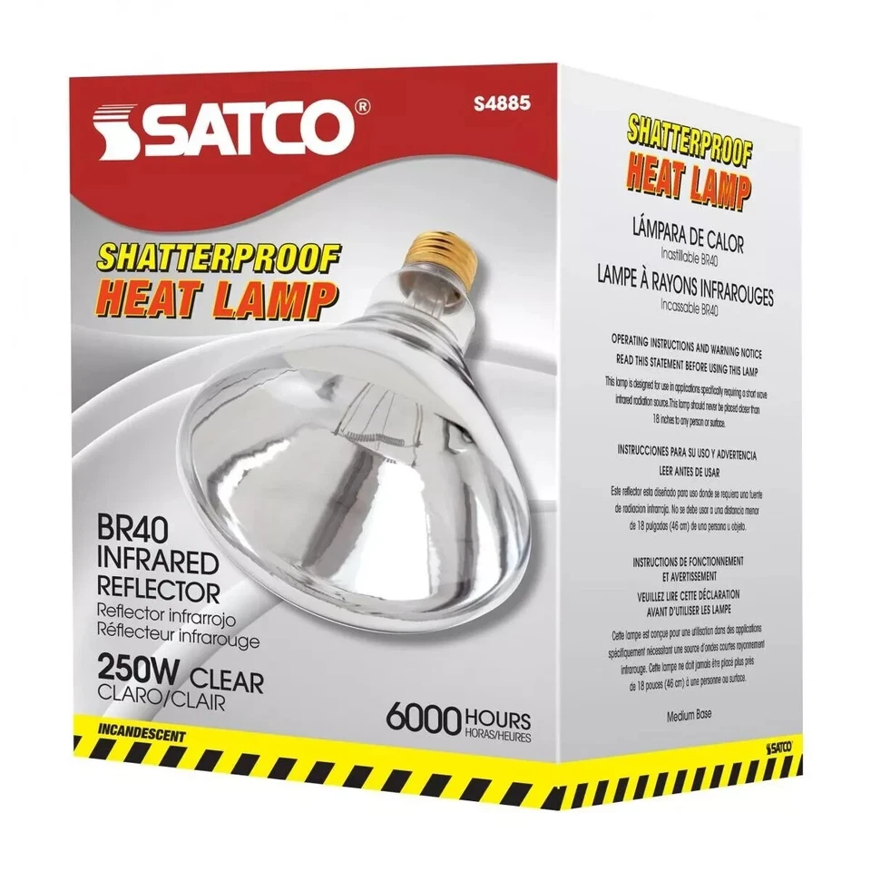Satco Lighting S4885 - 250 Watt R40 Dimmable Heat Lamp - 2700K (6 or 12 PK) - Image 4 of 4