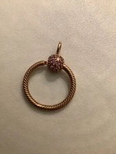 AUTHENTIC PANDORA MOMENTS SMALL O PAVE PENDANT CHARM #389097C01