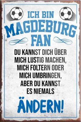 ''Magdeburg Fan'' Magnet Fußball Sport Verein Deko Kühlschrankmagnet 9x6 cm