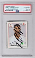 2018 Panini World Cup Sticker Marcus Rashford Signed Auto Rookie RC #590 PSA DNA