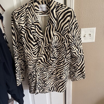 Doncaster XL Zebra print cotton blend blazer