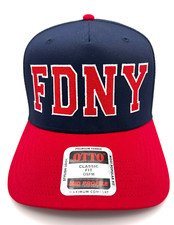 FDNY Cap 2" Letters Snapback Custom Embroidery Fire Department New York NAVY