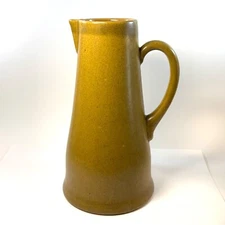 Antique Early Prang by Fulper Stoneware Pitcher mustard color