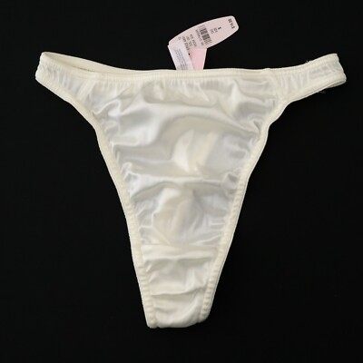 NEW Victoria's Secret VINTAGE Second Skin Satin Thong Panty SMALL